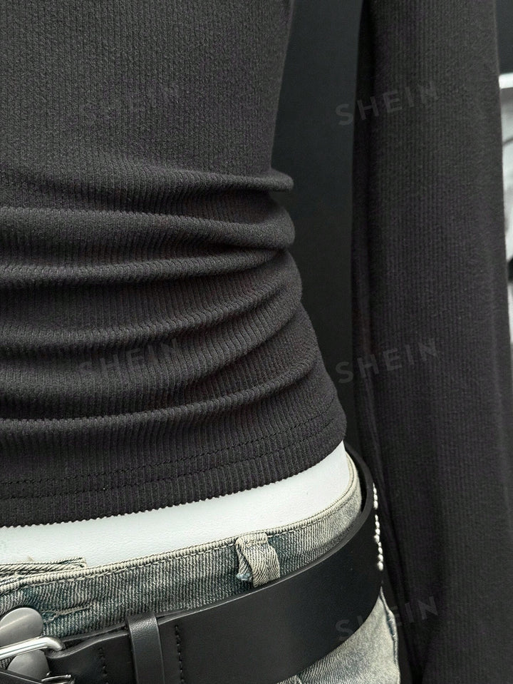 Slim Fit Snap Button T Shirt