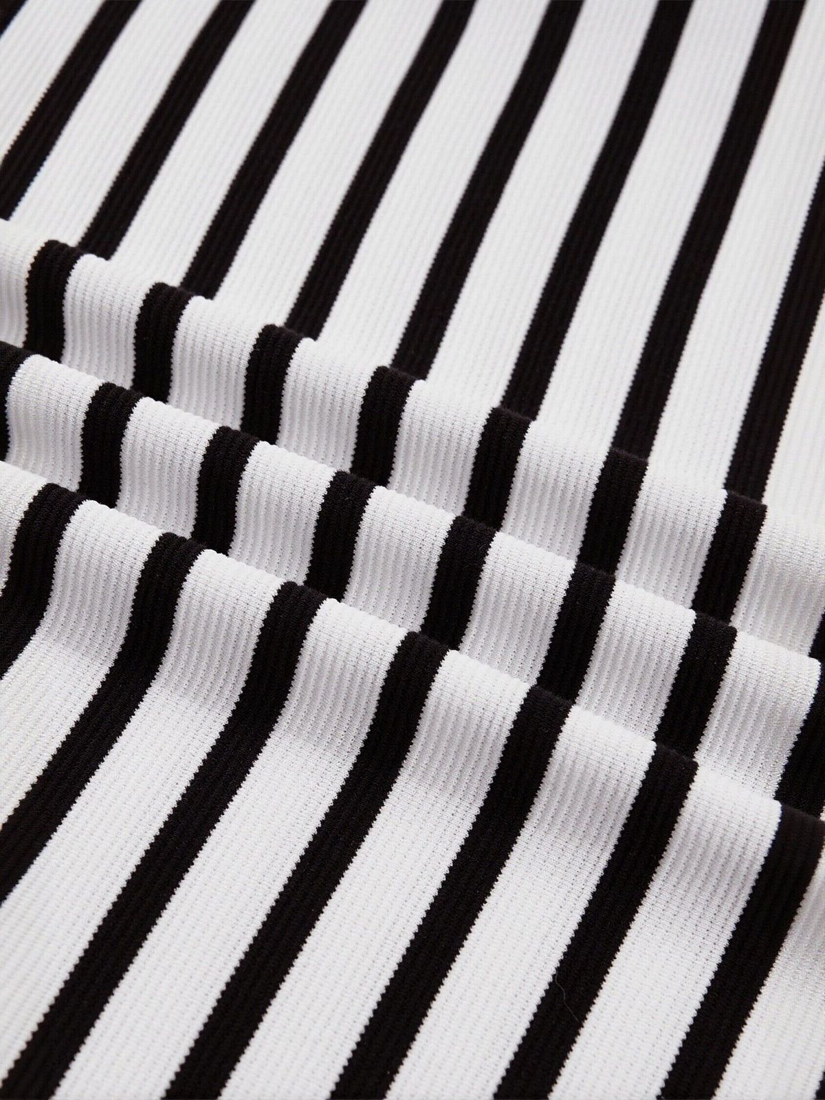 Puff Sleeve Striped Polo T Shirt