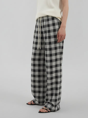 MO&Co.Checked Drawstring Trousers