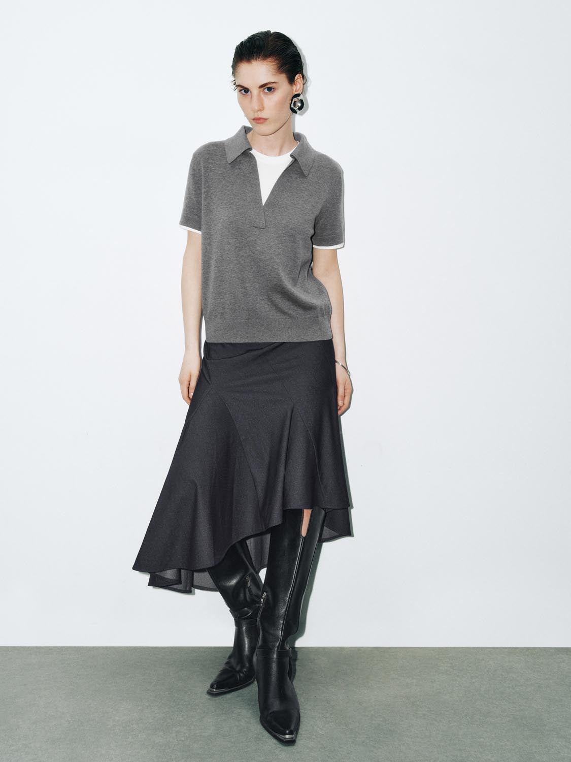 Urban Revivo Irregular Hem Denim Skirts-Blue