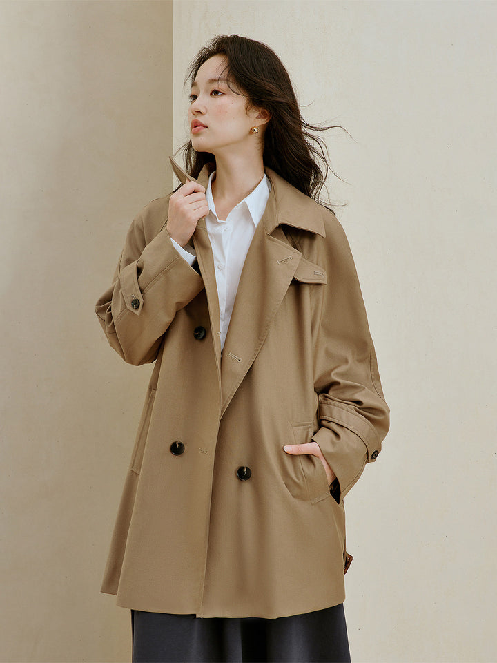 Oversized Belted Double Breasted Trench Coat