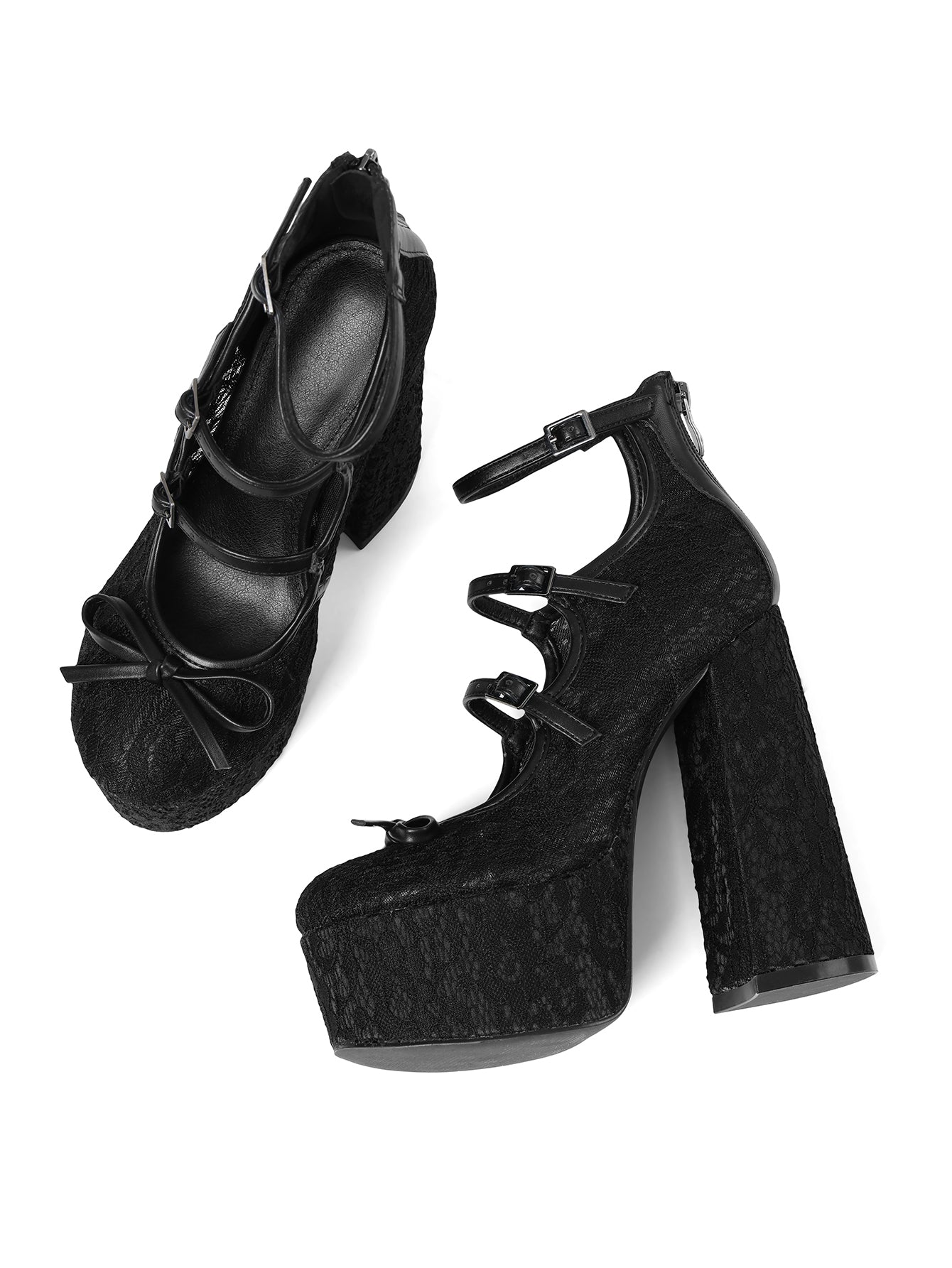Gothic Lace Platform Mary Jane Heels