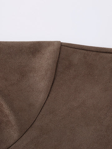 Vintage Brown Suede Zip Jacket