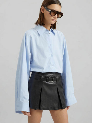 PU Leather Pleated Skirt