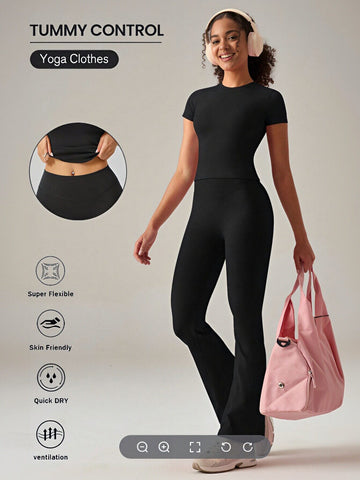 High Waisted Flared Yoga Set
