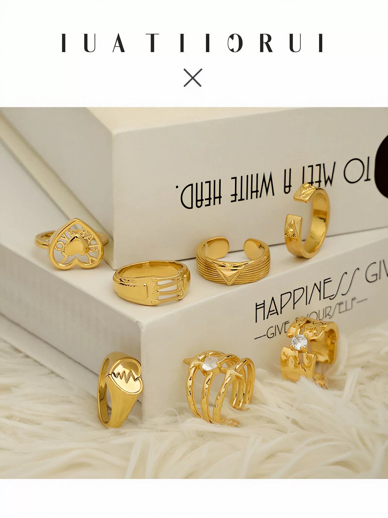 Minimalist Dainty Heart Gold Signet Ring