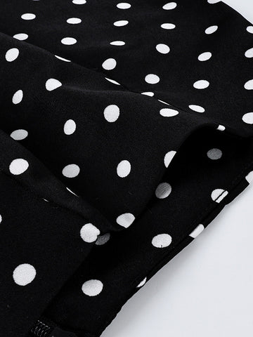 Polka Dot Lace Trim Mini Skirt