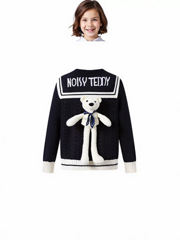 Cute Teddy Bear Sailor Cardigan