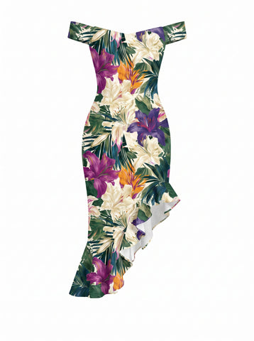 elainefox536's Tropical Floral Print Mini Dress