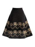 Elegant Embroidered Bow A Line Skirt