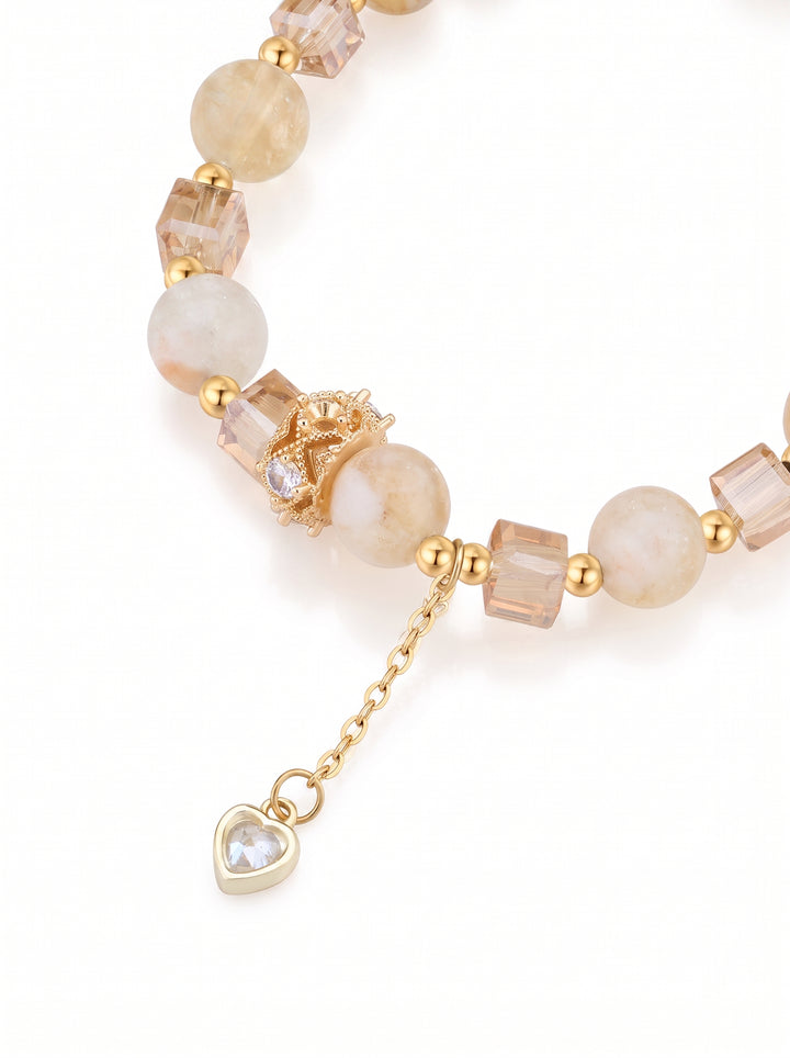 Elegant Crystal Beaded Charm Bracelet