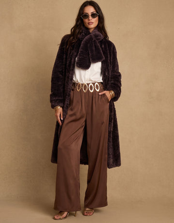 Cozy Double Breasted Faux Fur Coat