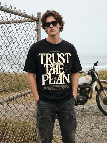 Oversized Graphic Faith Quote T-Shirt