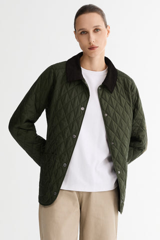 Classic Quilted Corduroy Collar Jacket