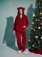 Cozy Fuzzy Bear Hooded Lounge Set