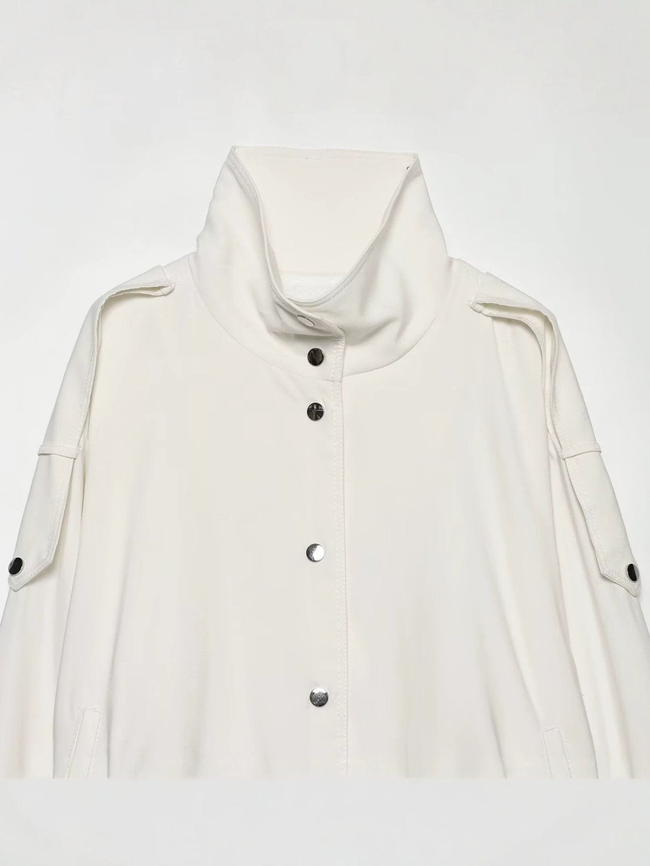Oversized Stand Collar Utility Jacket