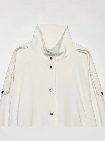 Oversized Stand Collar Utility Jacket