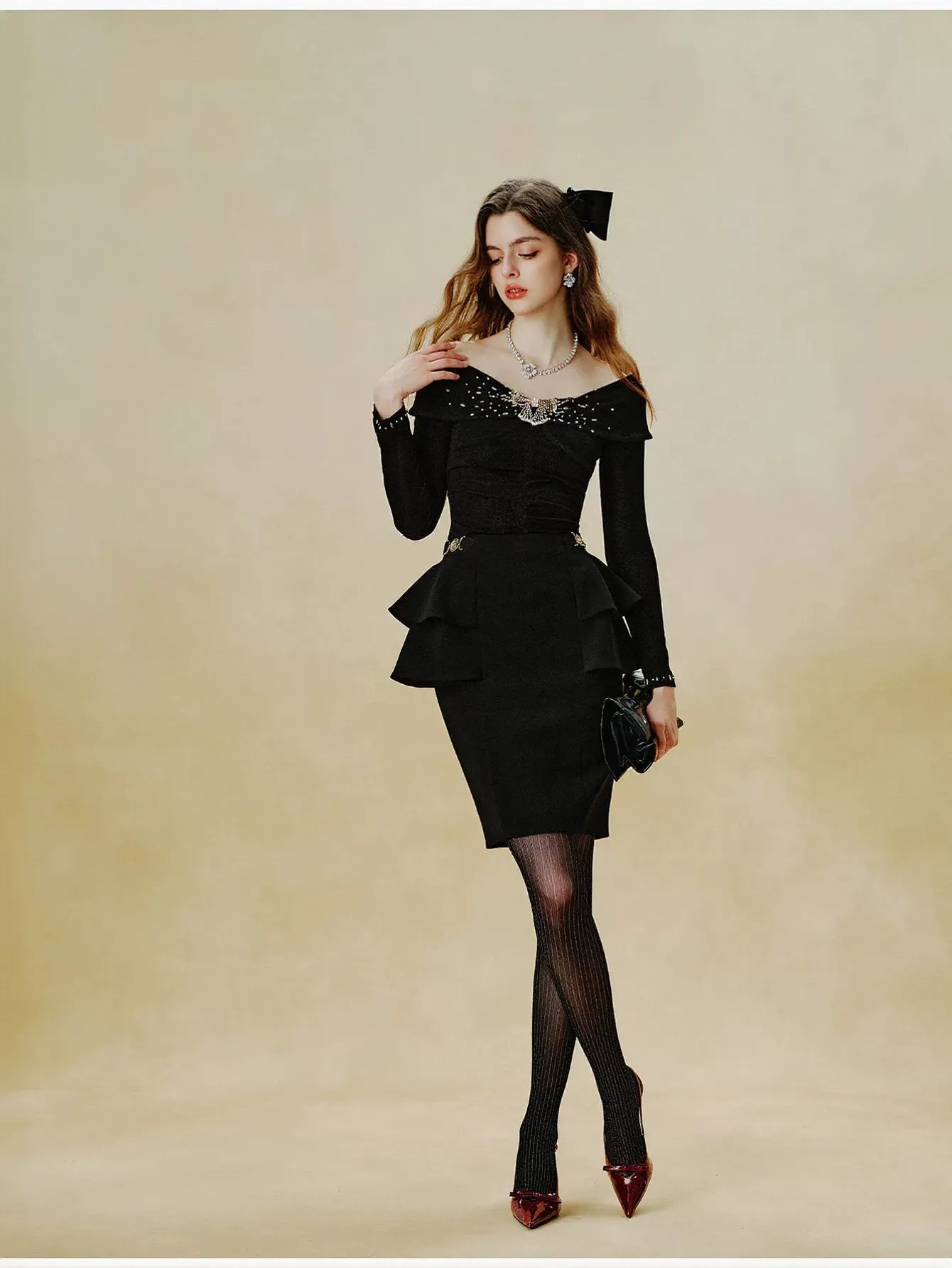 Elegant Off Shoulder Peplum Blouse