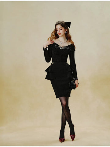 Elegant Off Shoulder Peplum Blouse