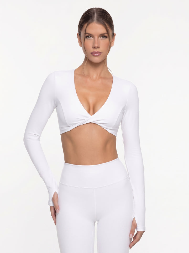 Seamless Twist Crop Flare Legging Two-piece Set