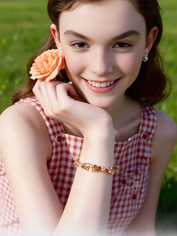 Dainty Colorful Crystal Adjustable Bracelet