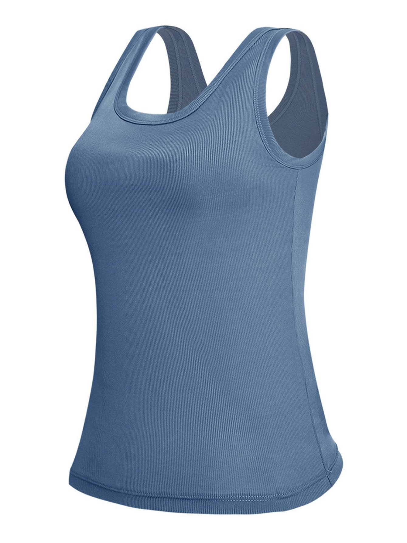 Seamless Ribbed Built In Bra Tank
