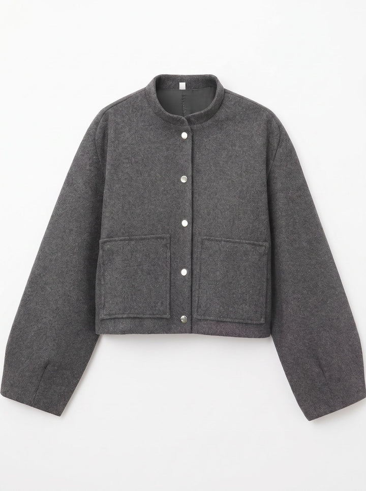 Cozy Wool Blend Snap Button Jacket