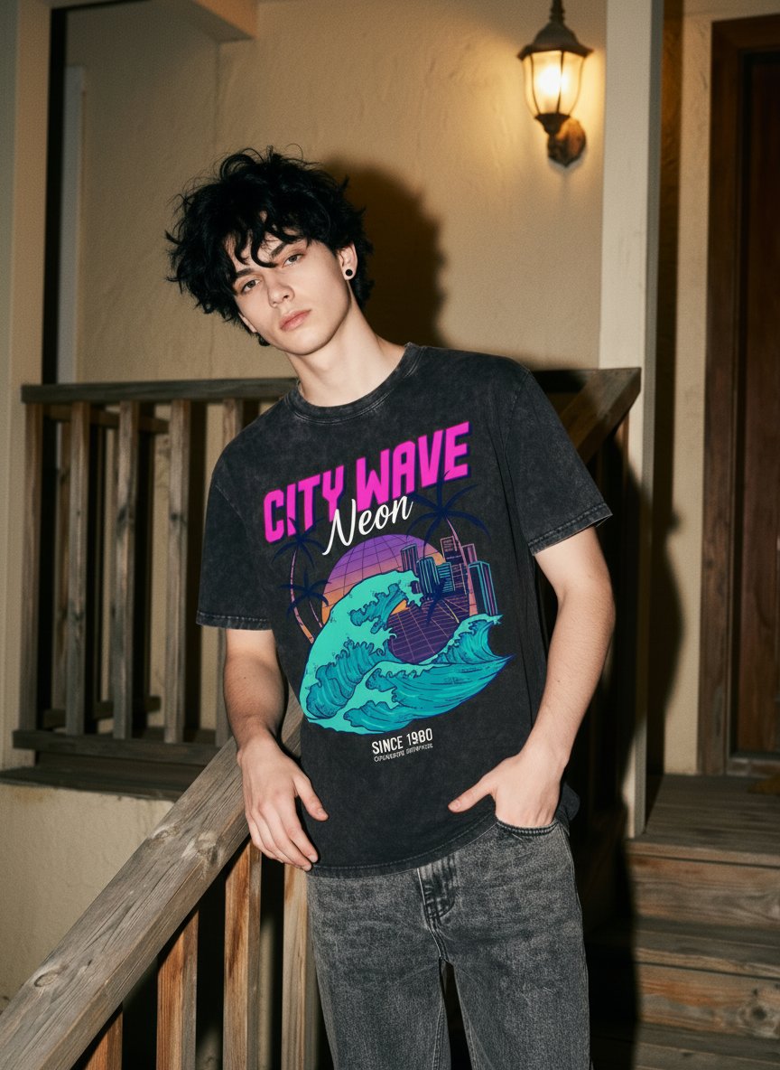 Vintage Acid Wash Graphic T-Shirt