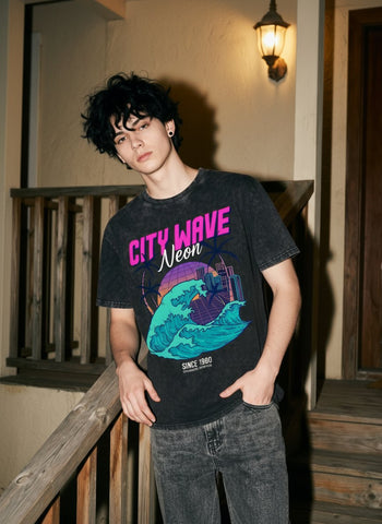 Vintage Acid Wash Graphic T-Shirt