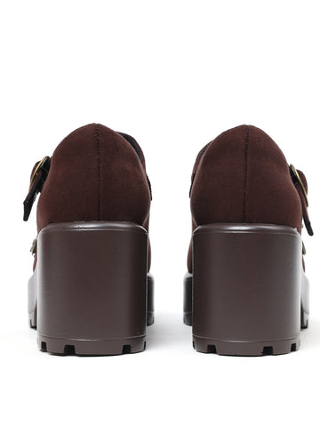 Chunky Platform Suede Mary Jane Shoes