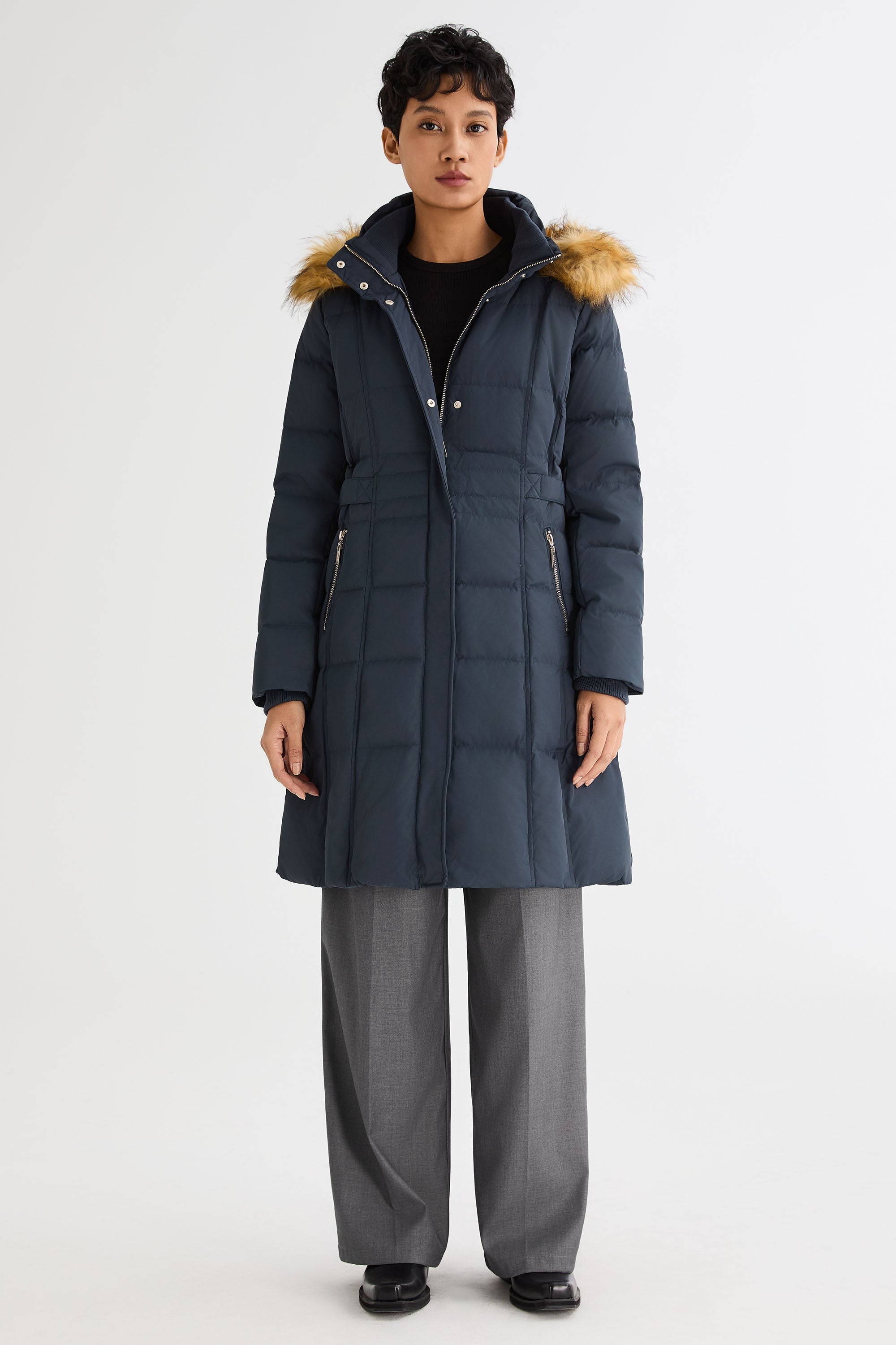 Faux Fur Hooded Puffer Coat
