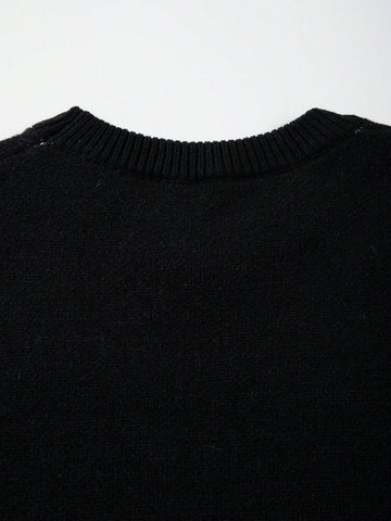 Oversized Anime Graphic Knit Sweater