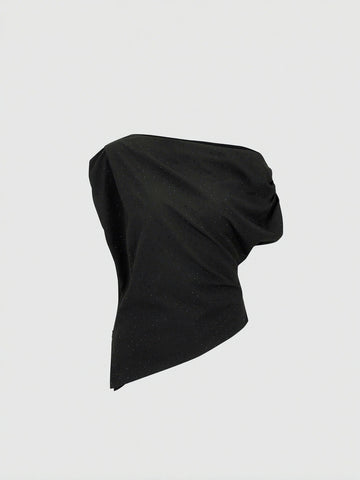 One Shoulder Draped Overhead Shirts