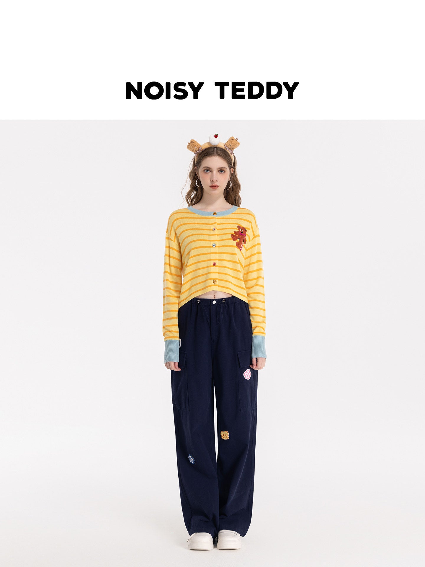 Graphic Patch High Waisted Cargo Pants