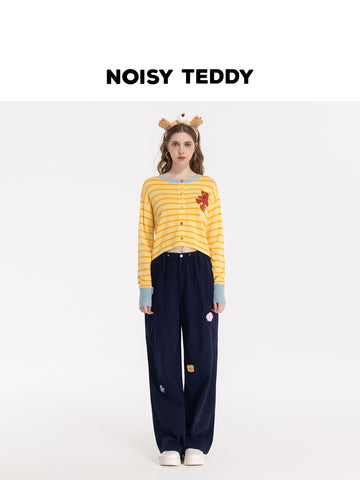 Graphic Patch High Waisted Cargo Pants