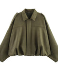 Oversized Suede Bubble Hem Jacket