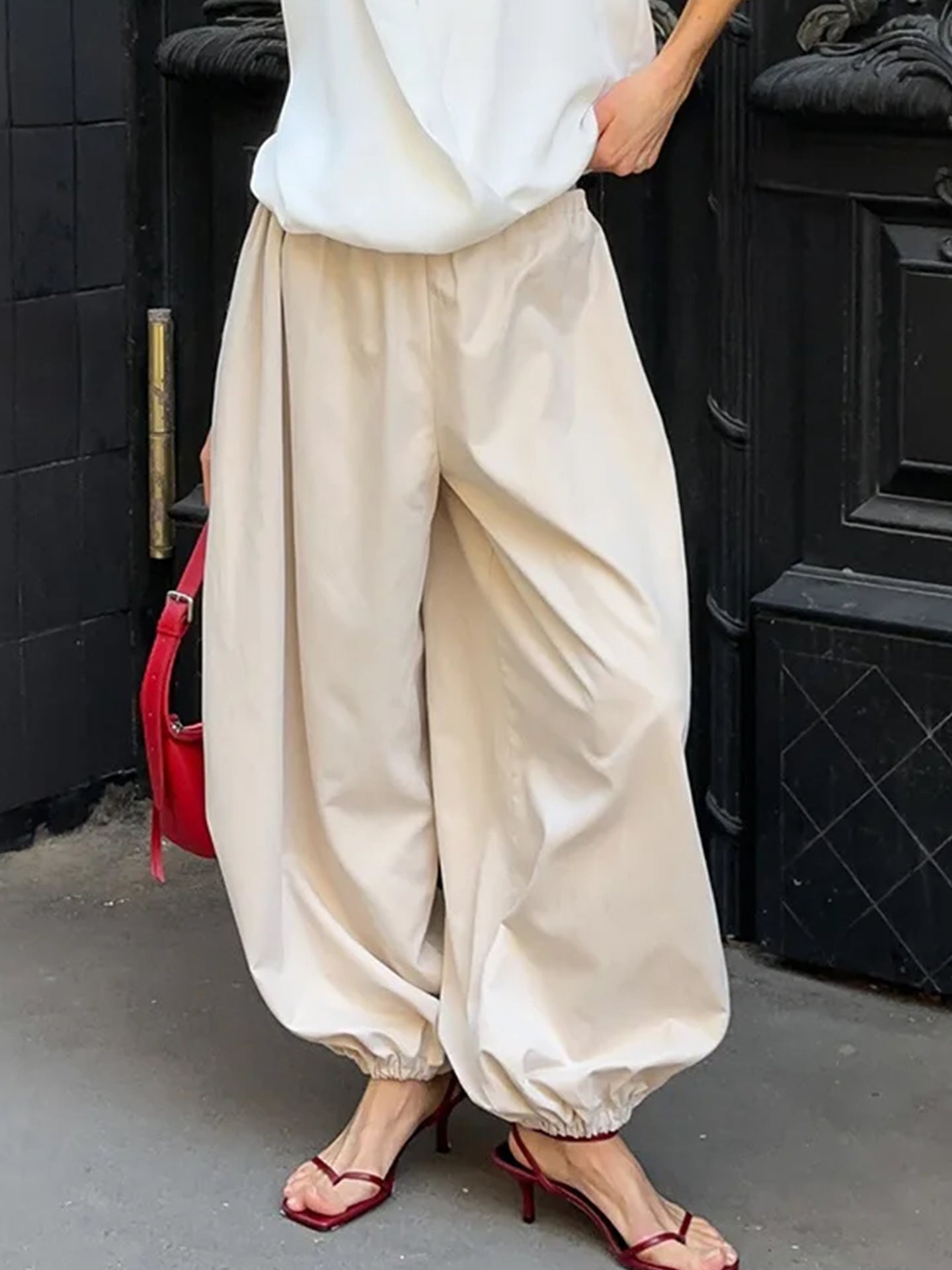High Waisted Pleated Balloon Pants