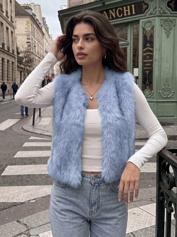 Cozy Plush White Faux Fur Vest