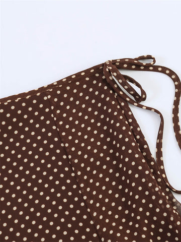 Polka Dot Wrap Midi Skirt