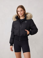 Faux Fur Hooded Cropped Puffer