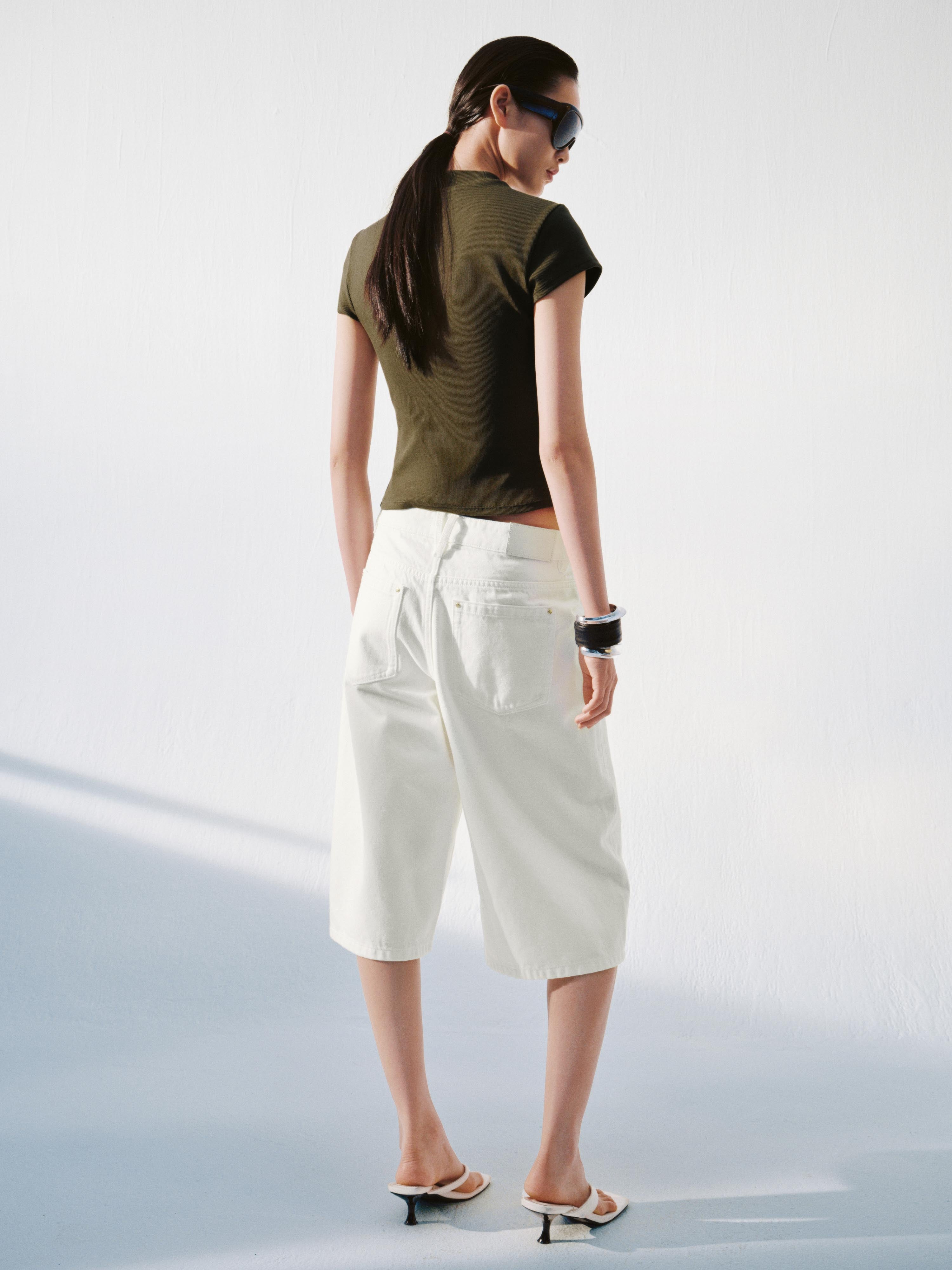 Patch Pocket Cropped Jeans