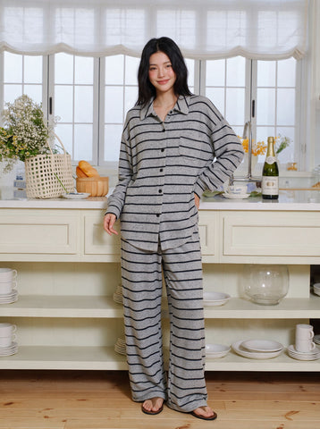 Soft Striped Oversized Pajama Set