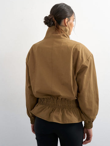 Oversized Peplum Hem Utility Zip Jacket
