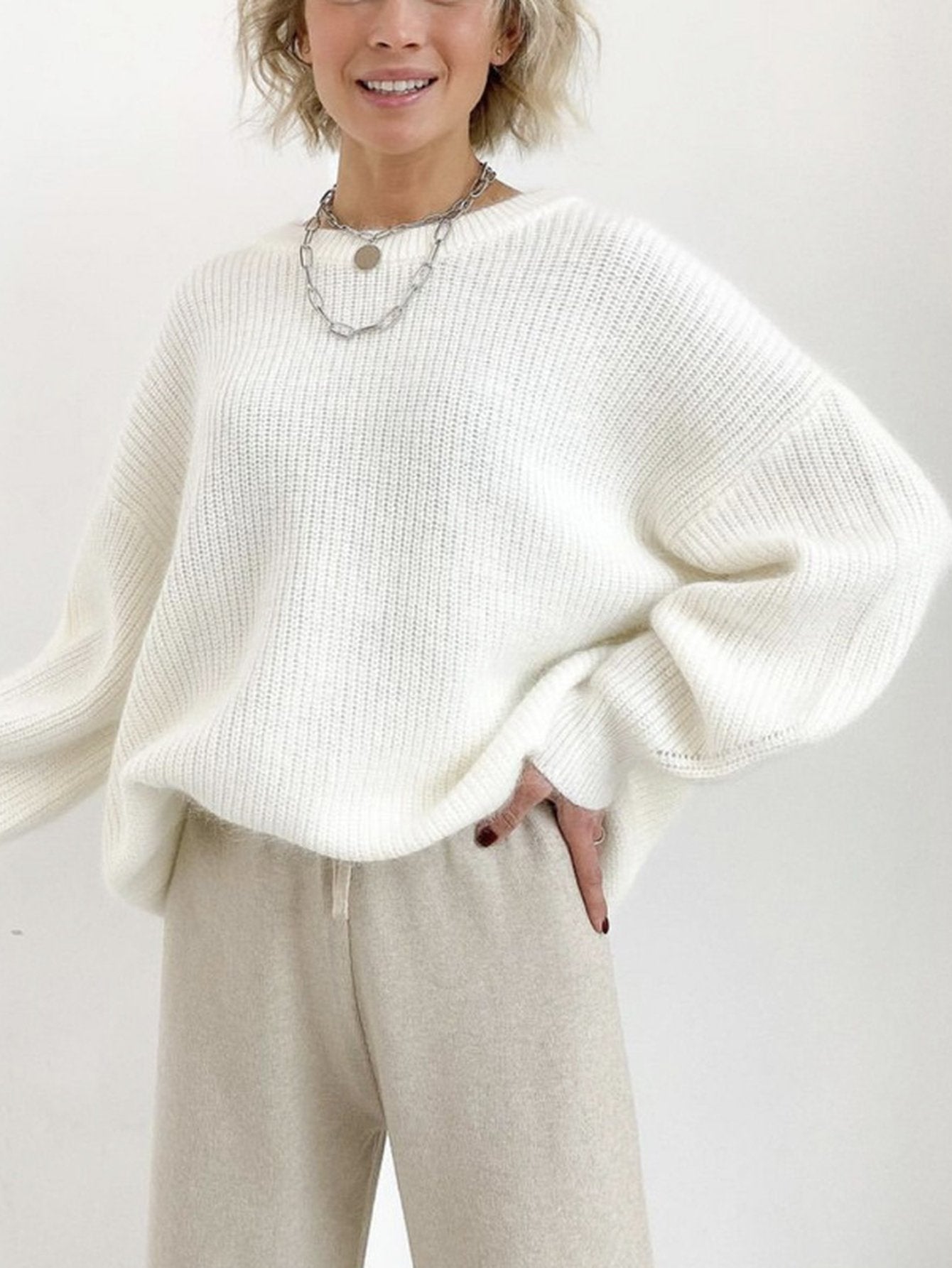 Cozy Soft Fuzzy Oversized Pullover Sweater