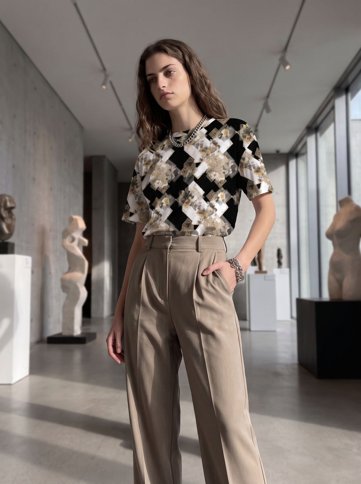 Jash Vasanwala's Vintage Floral Diamond Print T-Shirts