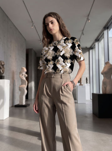 Jash Vasanwala's Vintage Floral Diamond Print T-Shirts