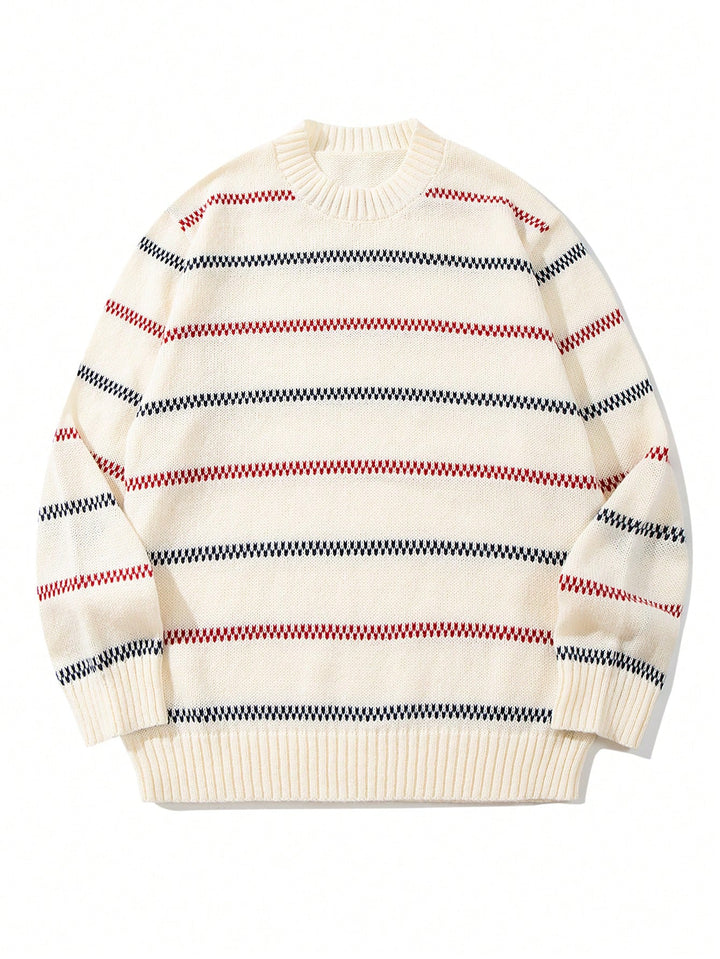 Cozy Striped Crewneck Pullover Sweater
