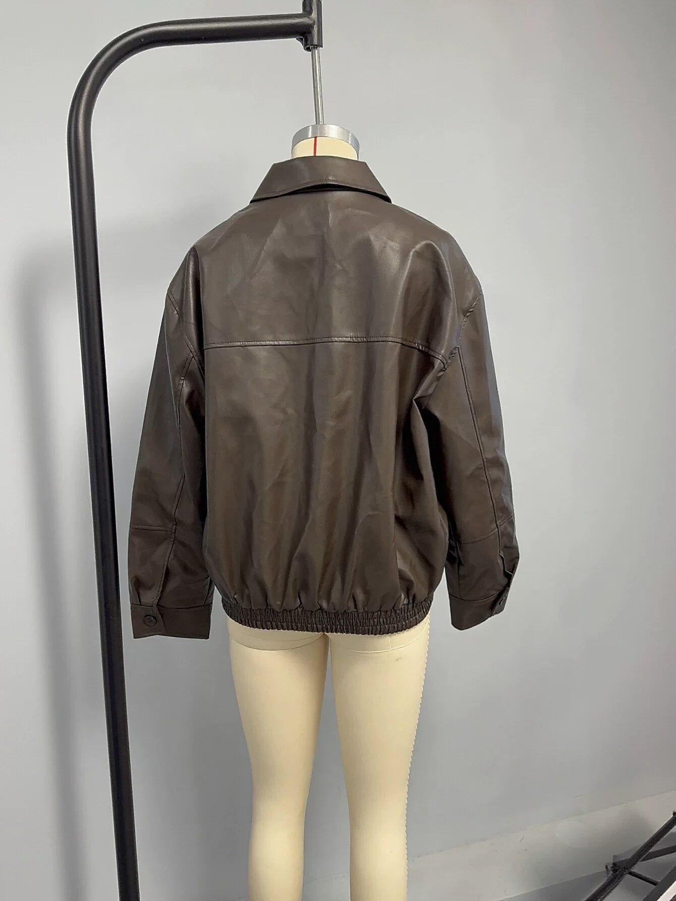 Oversized Vintage Style Faux Leather Jacket