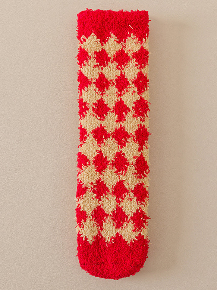 Cozy Plush Christmas Tree Socks