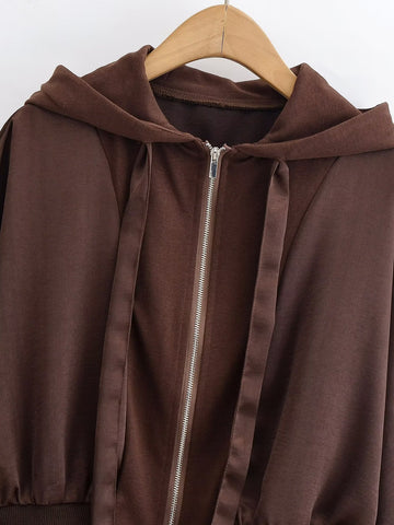 Cropped Zip Up Hoodie